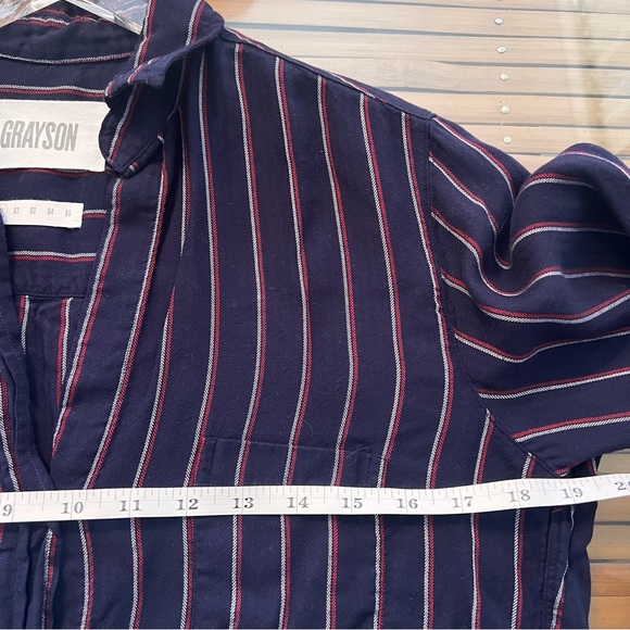GRAYSON the Hero navy striped button down shirt - Picture 8 of 9